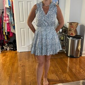 Anna Cate dress size L blue and white dress